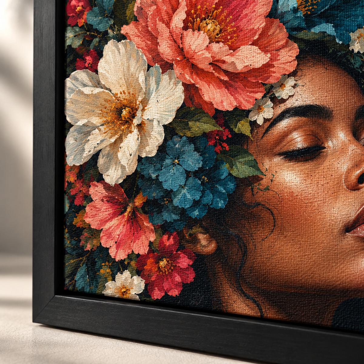 Quadro Mulher com Flores