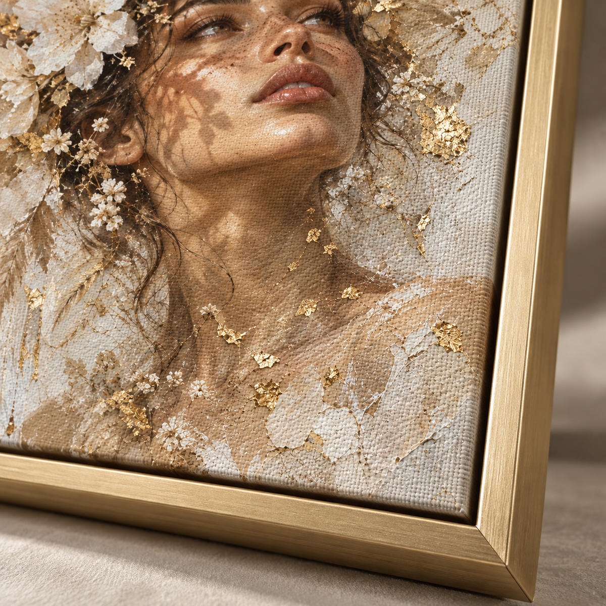 Quadro Feminino Floral Sofisticado