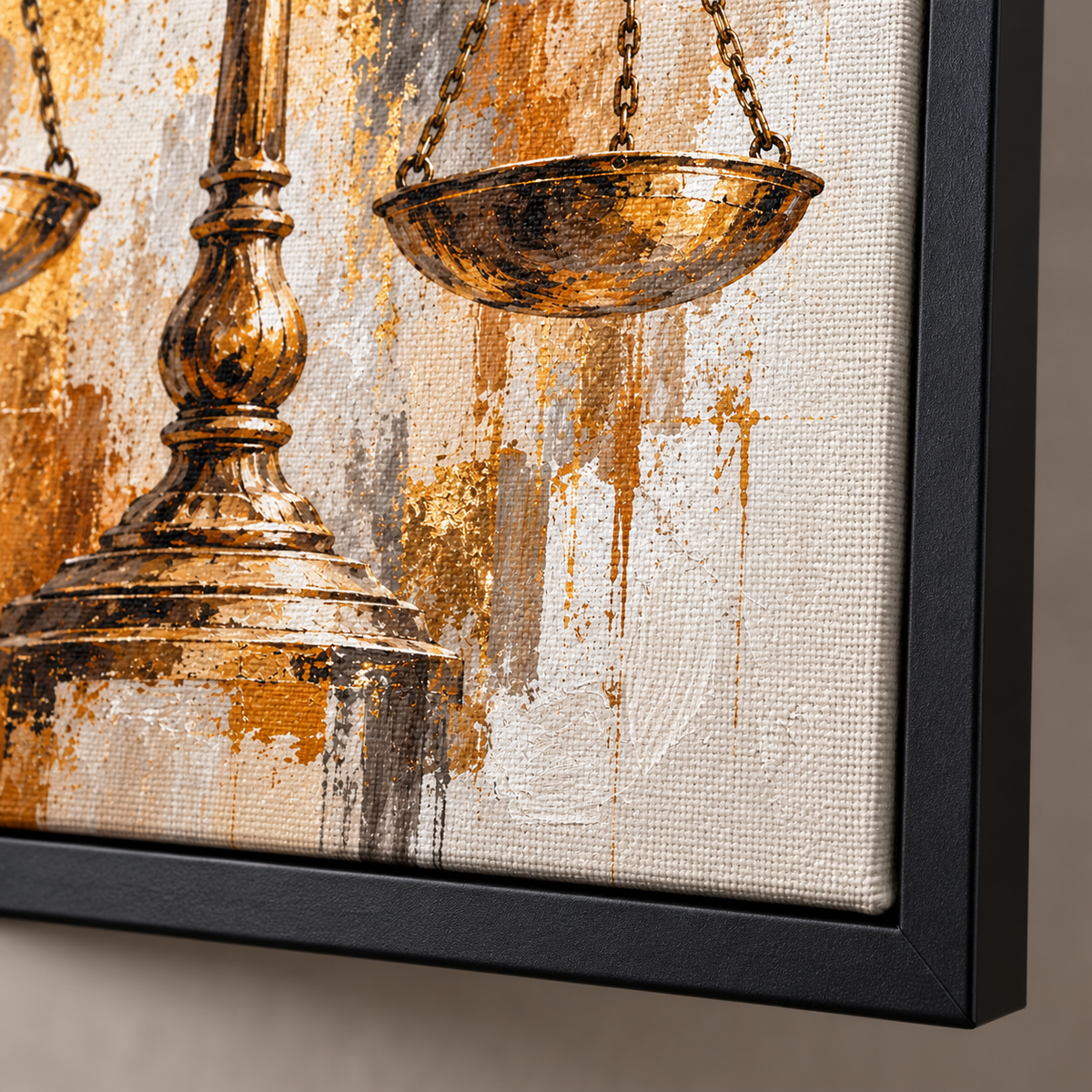 Quadro Balança da Justiça Dourada