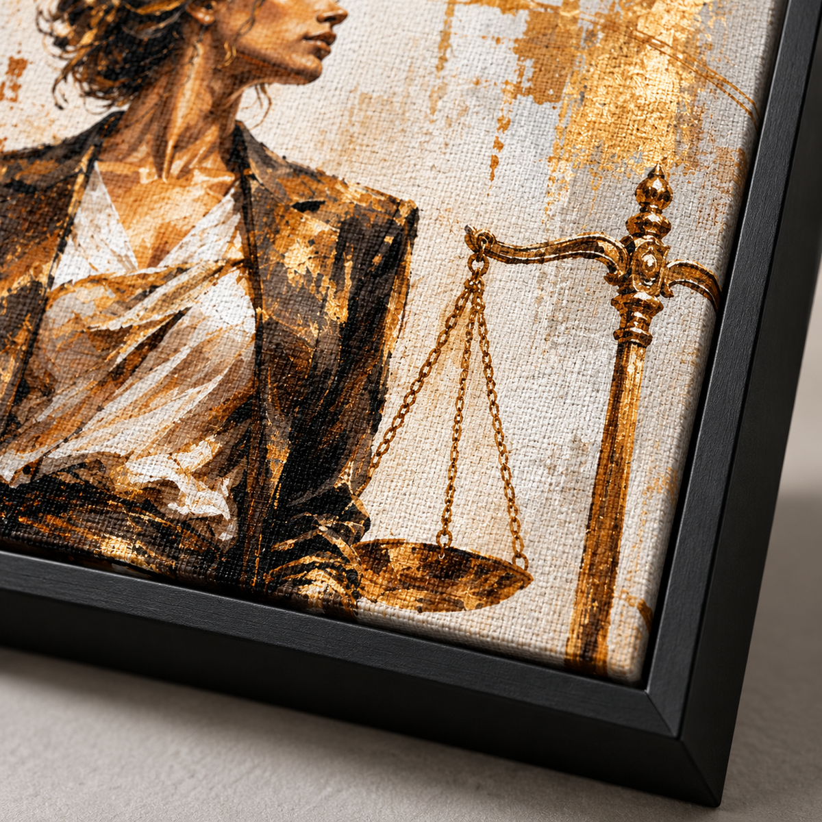 Quadro Advogada e Balança da Justiça