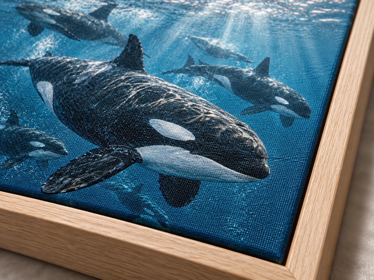 Quadro Orcas no Oceano
