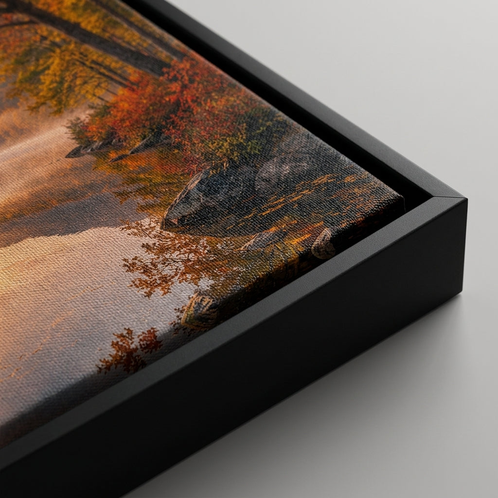 Quadro Paisagem de Outono no Lago