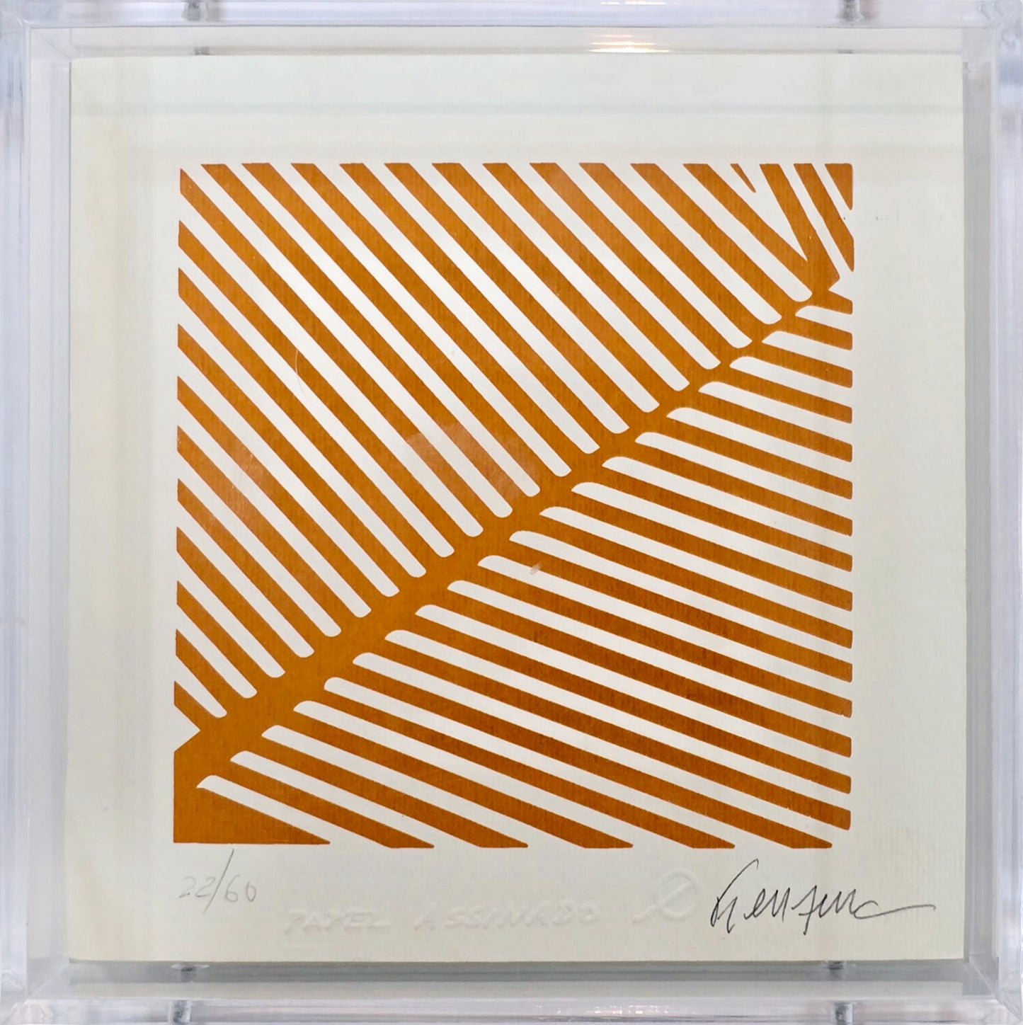 Quadro pronto com gravura assinada Kleber Ventura 15x15 22/60