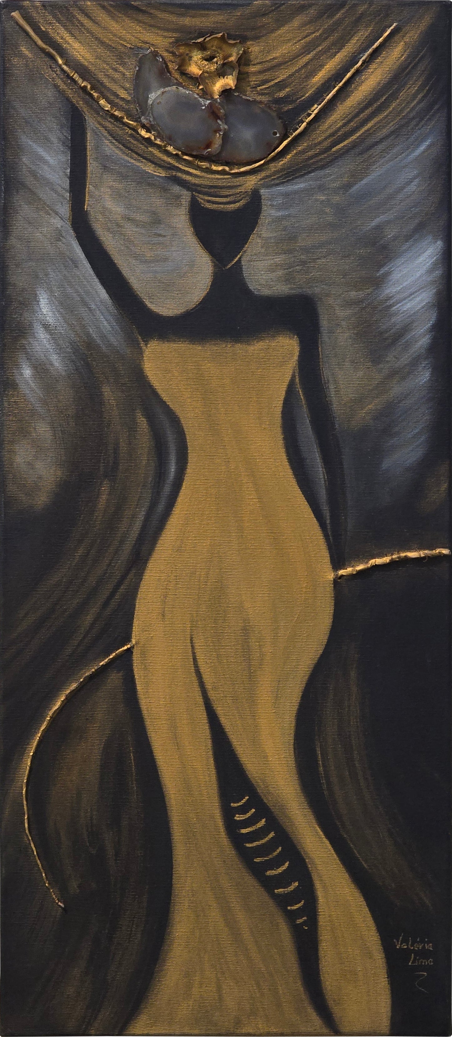 Quadro pronto óleo sobre tela por Valéria Lima 30x70