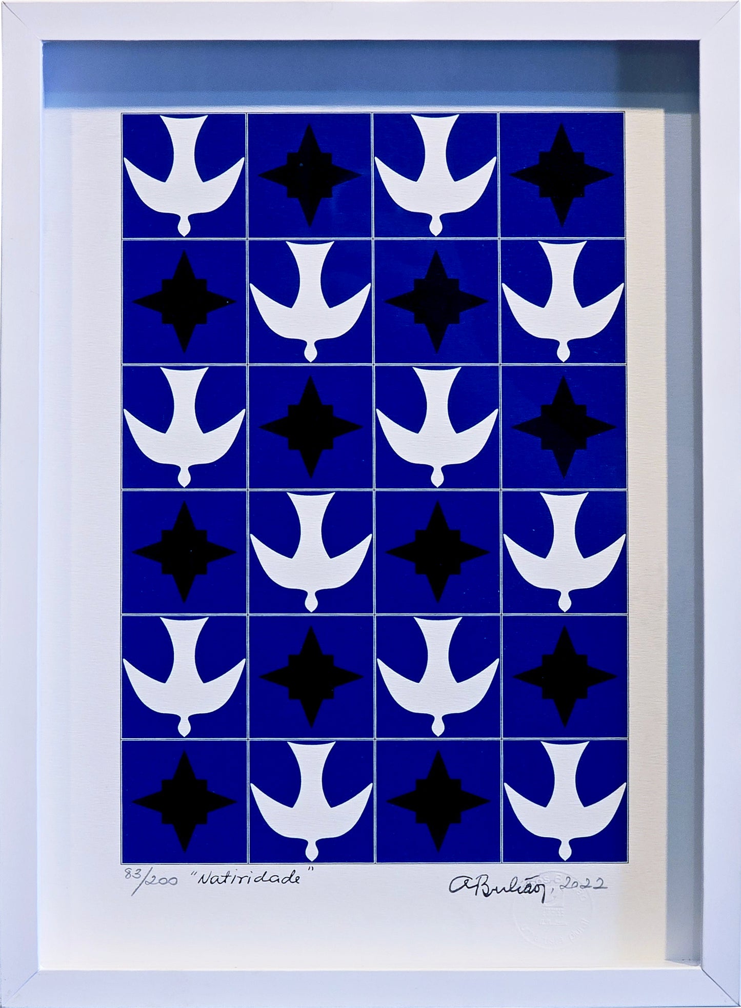 Quadro Pronto com Gravura Assinada - Tela Igrejinha pequena - (Athos Bulcão) 37x27 83/200