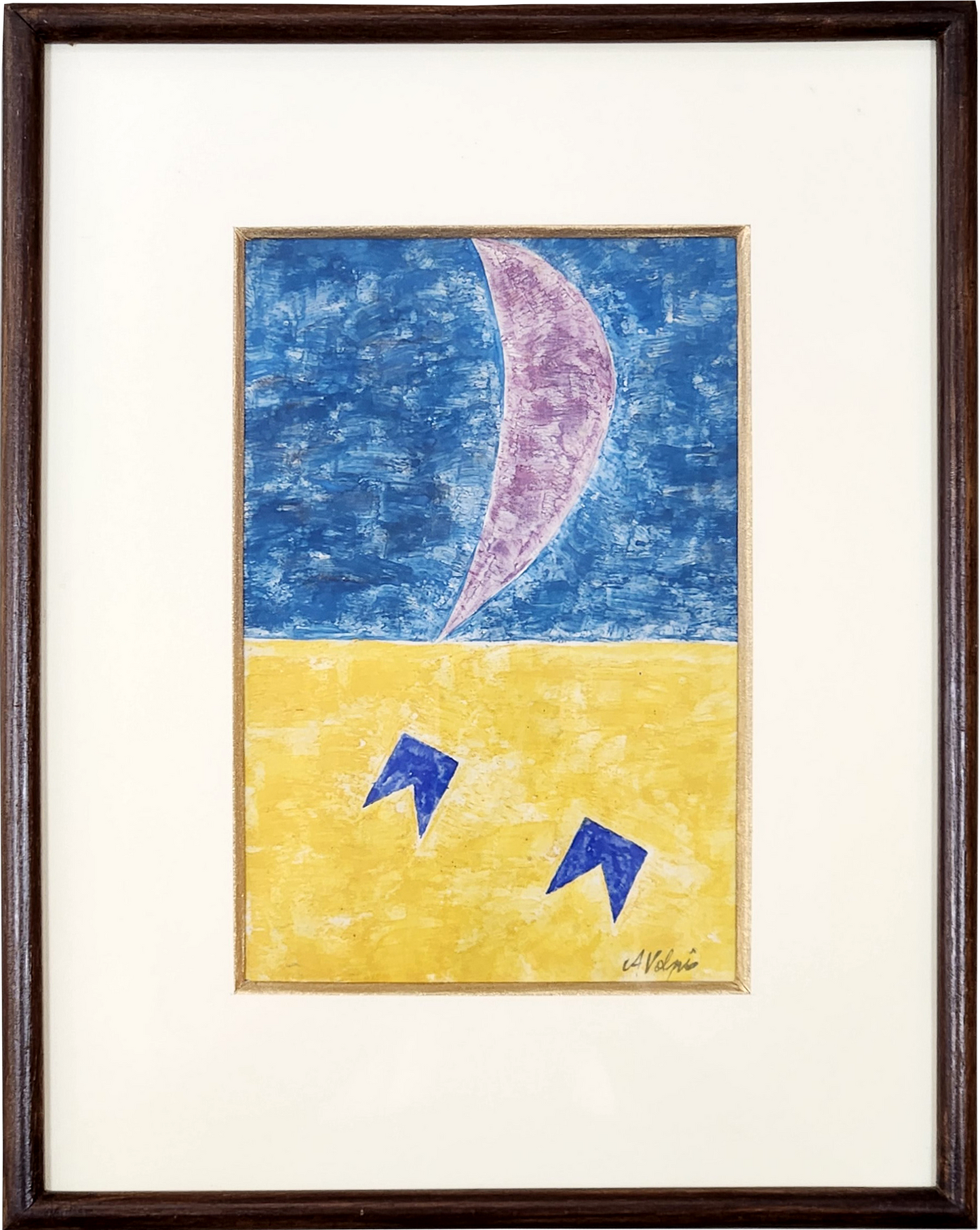 Quadro Alfredo Volpi 35,5x 28cm - Vela e Bandeirinha