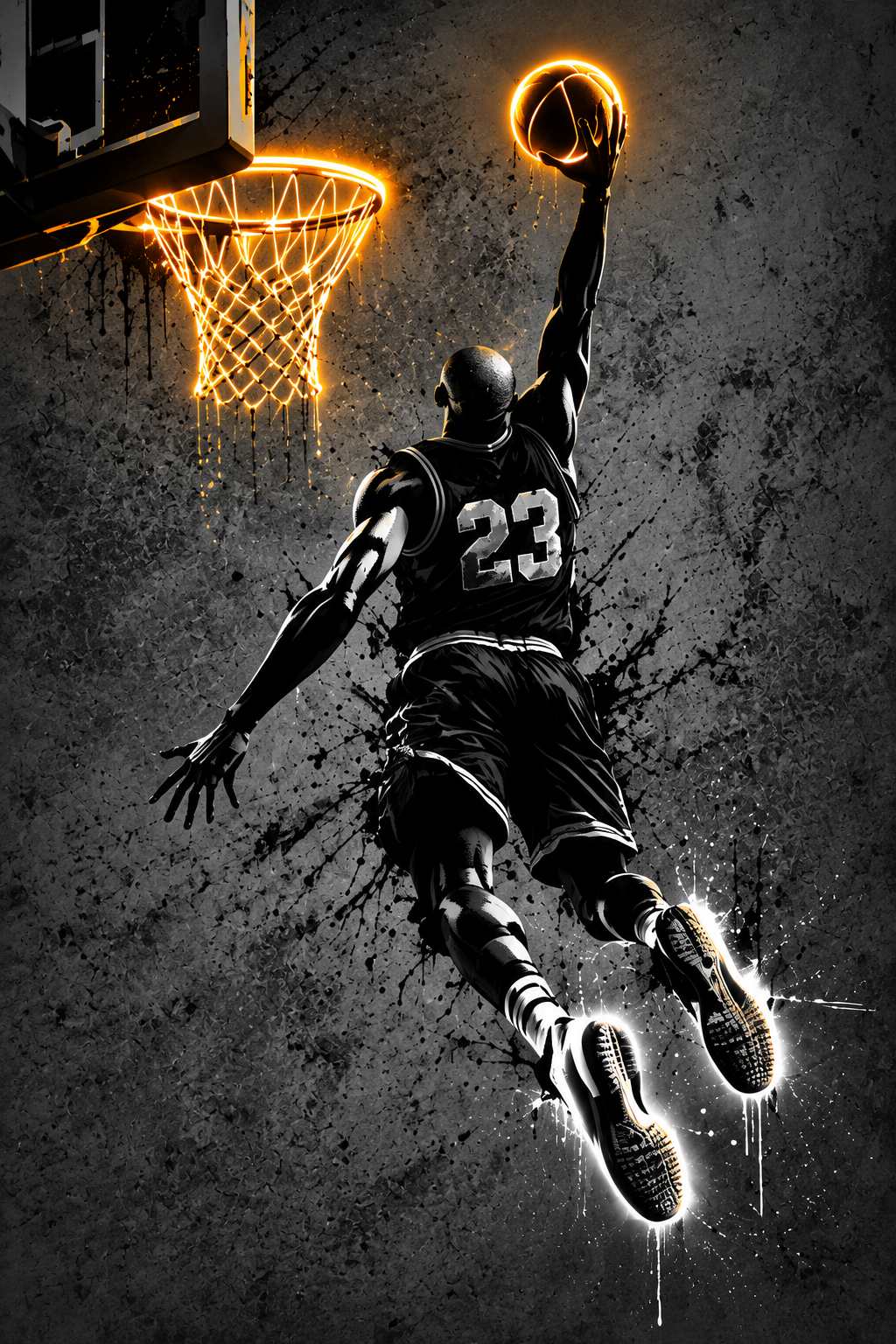 Quadro Basquete Neon Dunk