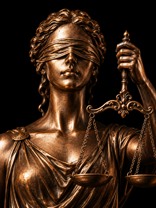 Quadro Deusa da Justiça em Bronze com Balança