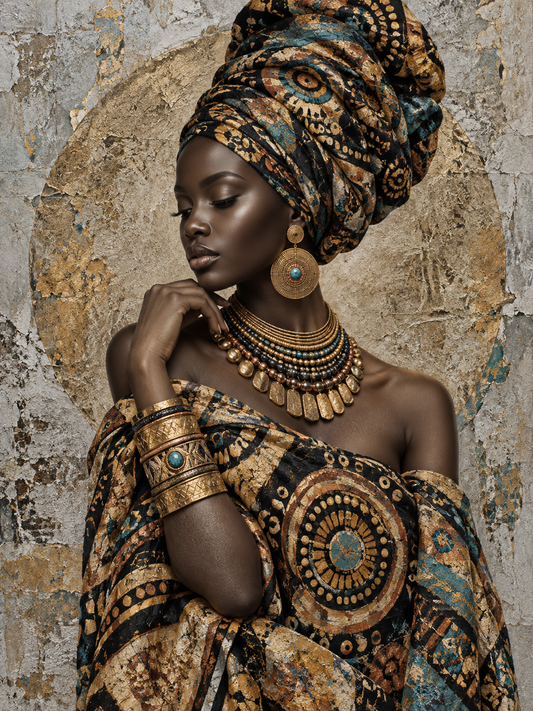 Quadro Mulher Africana com Turbante