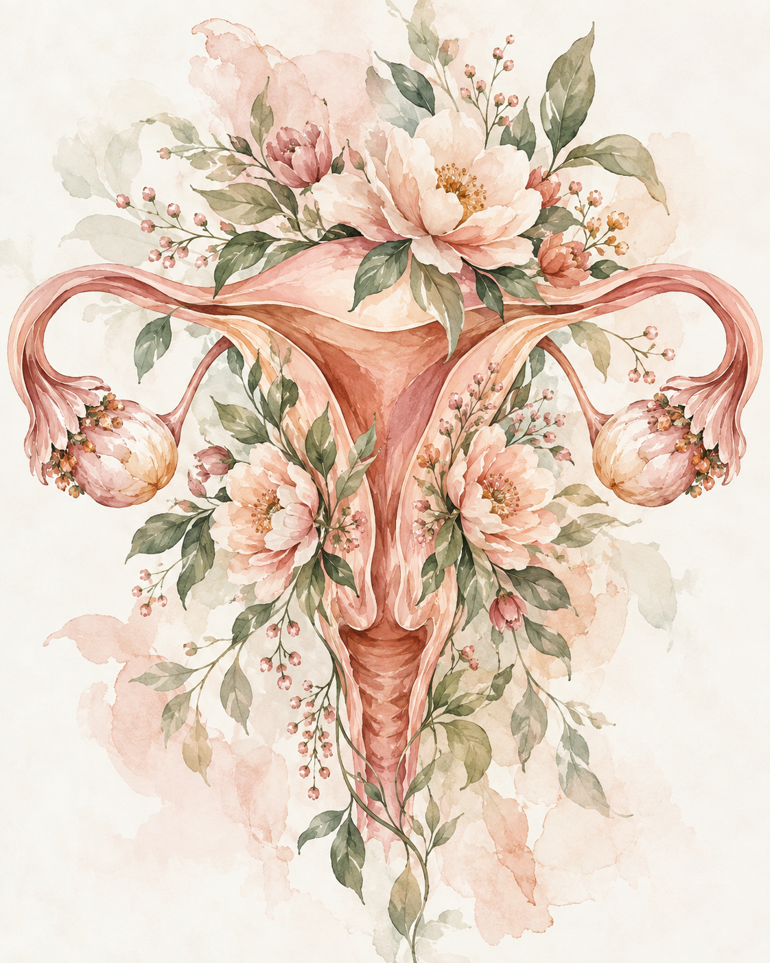 Quadro Anatomia do Útero com Flores