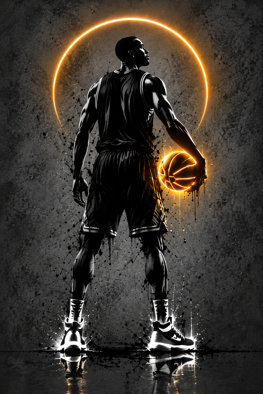 Quadro Basquete Neon Player