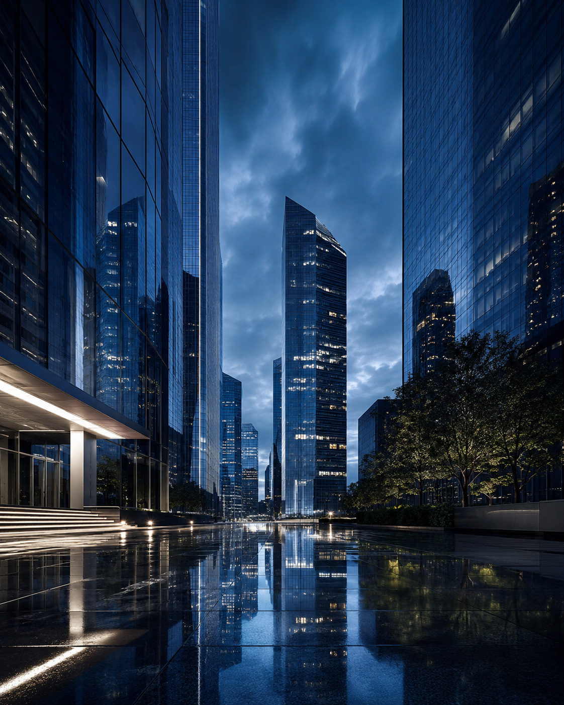 Quadro Cidade Moderna à Noite