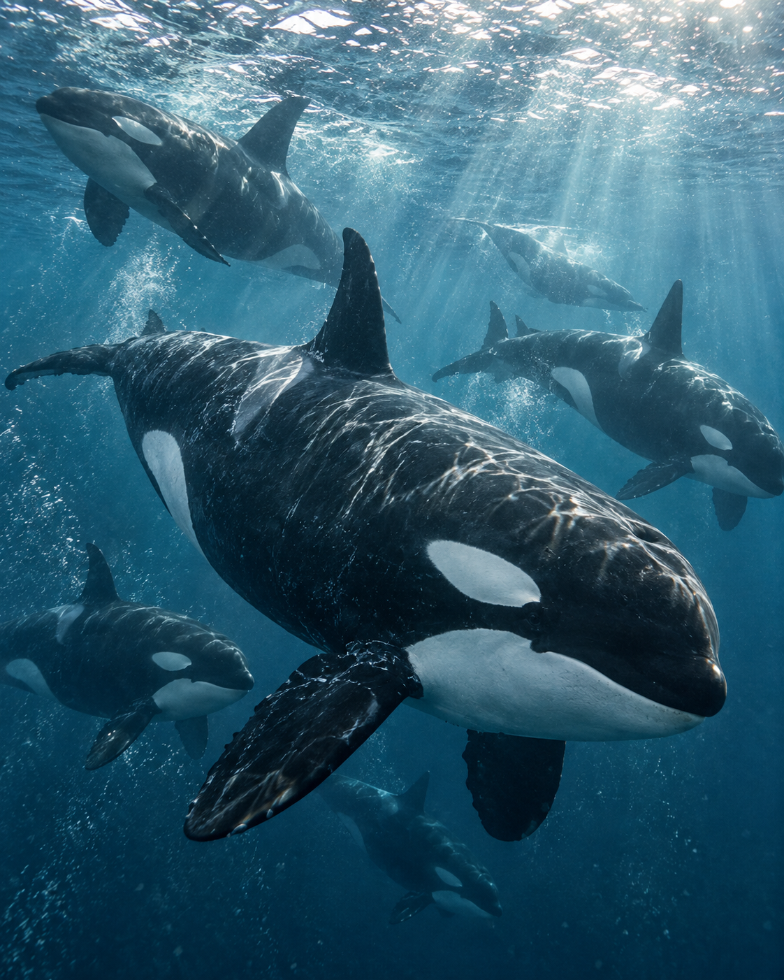 Quadro Orcas no Oceano