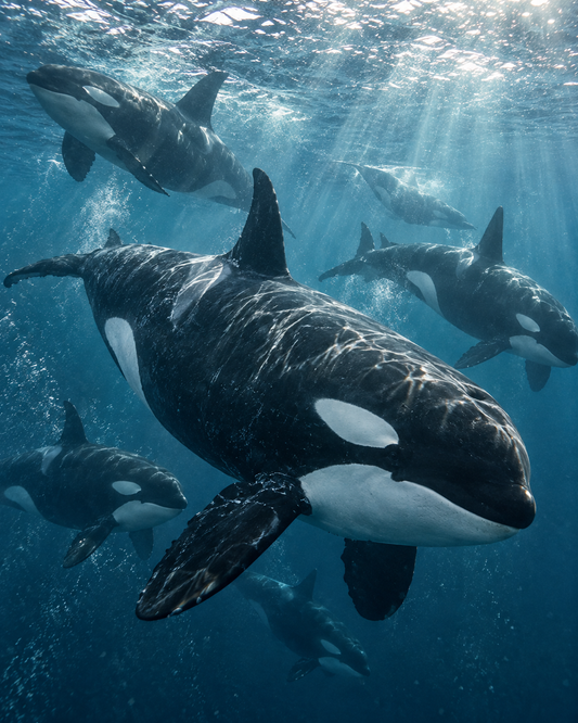 Quadro Orcas no Oceano