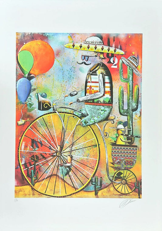 Gravura  Alemão  - O viajante do Deserto  70x50cm