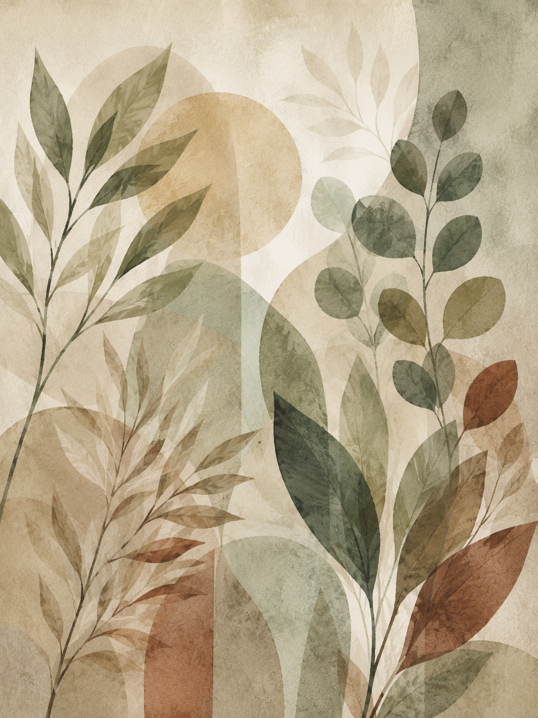 Quadro Jardim de Formas Orgânicas Fine Art