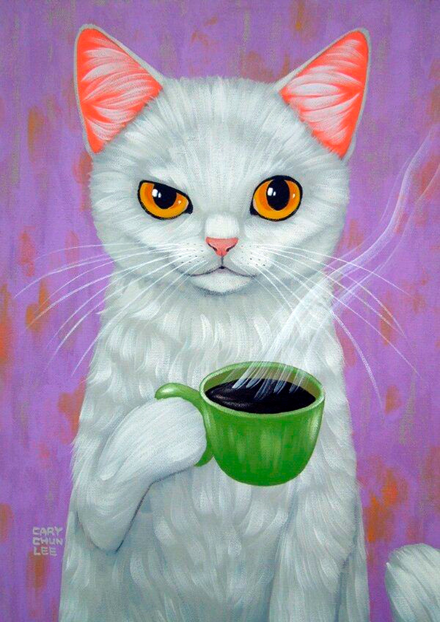 Quadro Gata Café Decoração Fine Art
