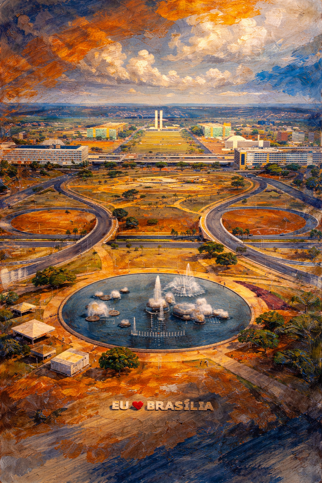 Quadro Brasília Eixo Monumental De Parede