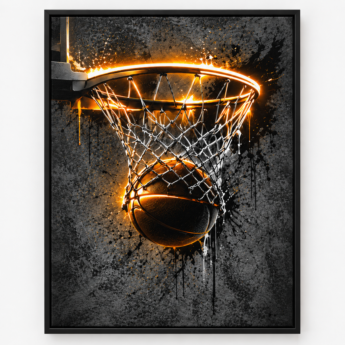 Quadro Basquete Cesta Neon