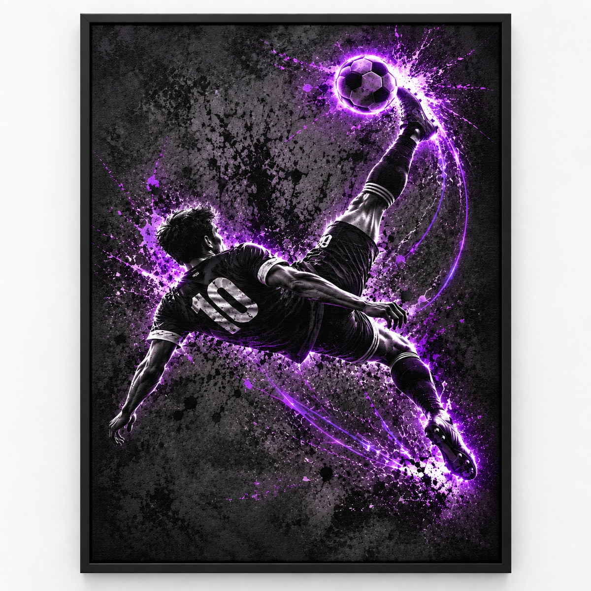 Quadro Futebol Bicicleta Neon Roxo