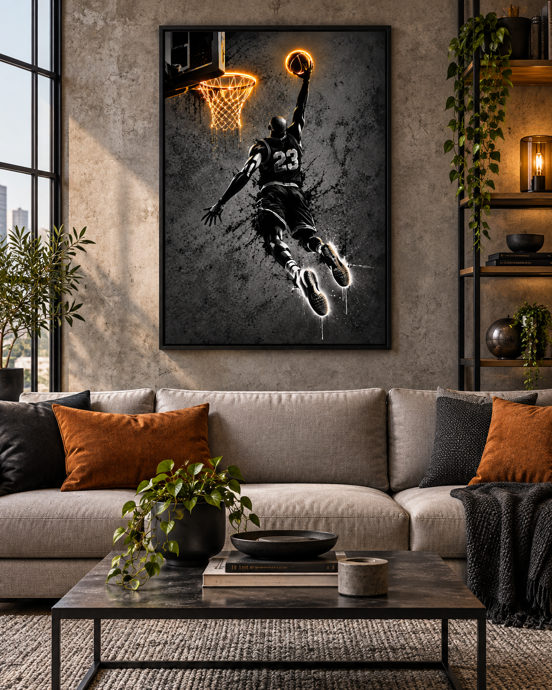Quadro Basquete Neon Dunk