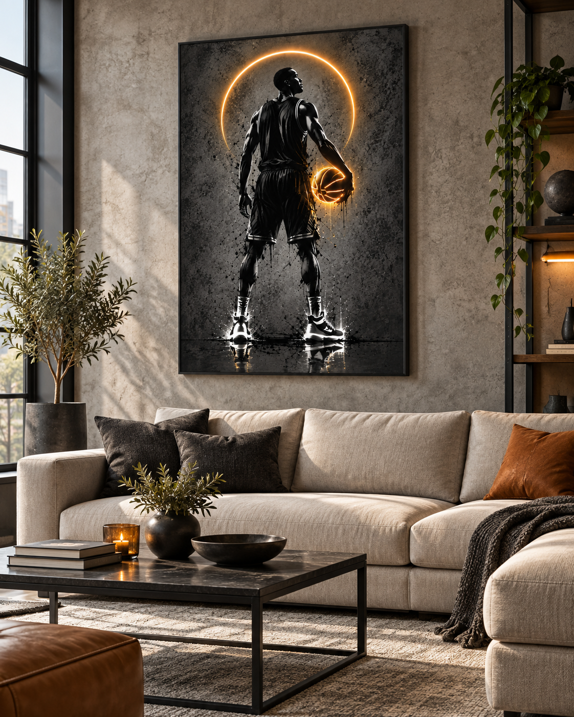 Quadro Basquete Neon Player