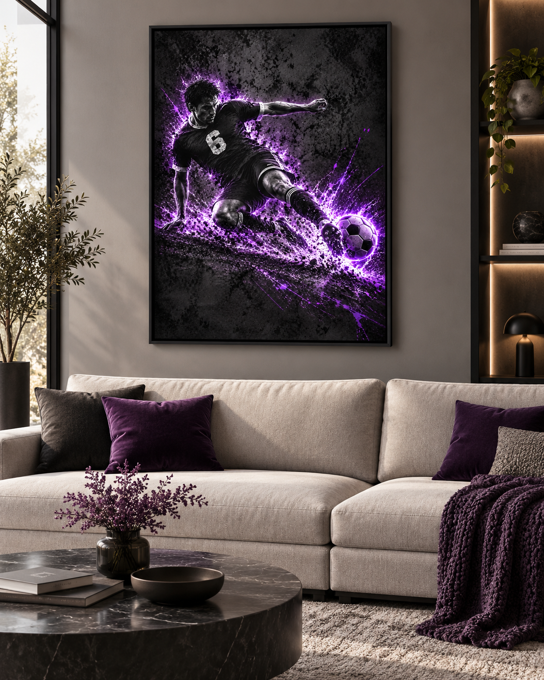 Quadro Futebol Neon Chute