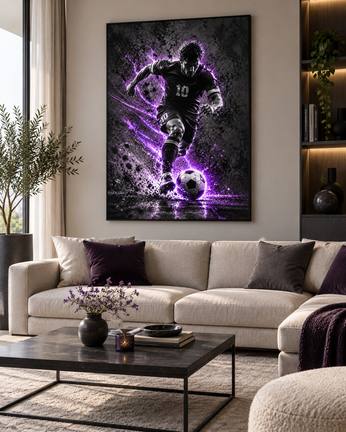 Quadro Futebol Neon Player