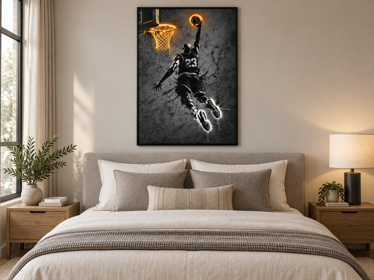 Quadro Basquete Neon Dunk