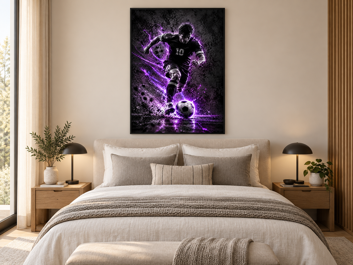 Quadro Futebol Neon Player