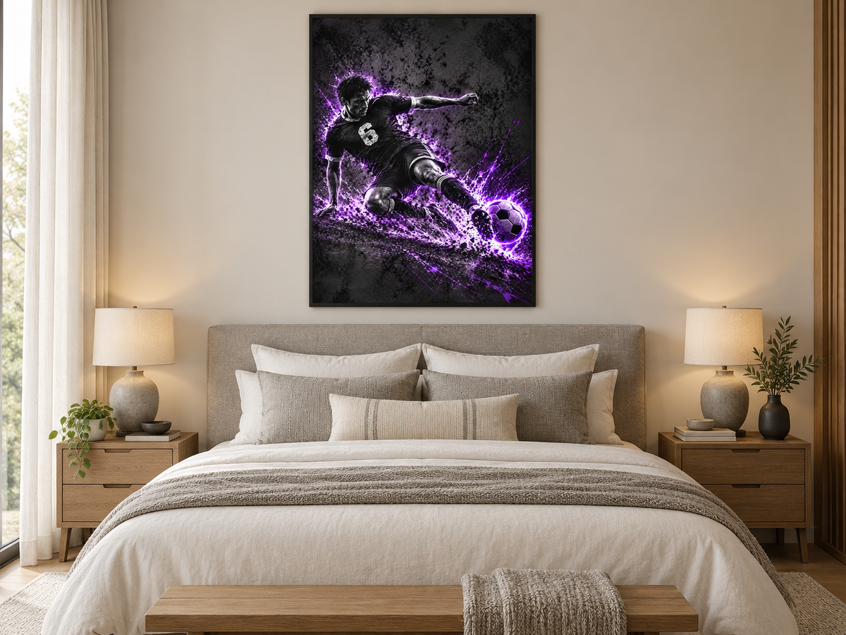 Quadro Futebol Neon Chute