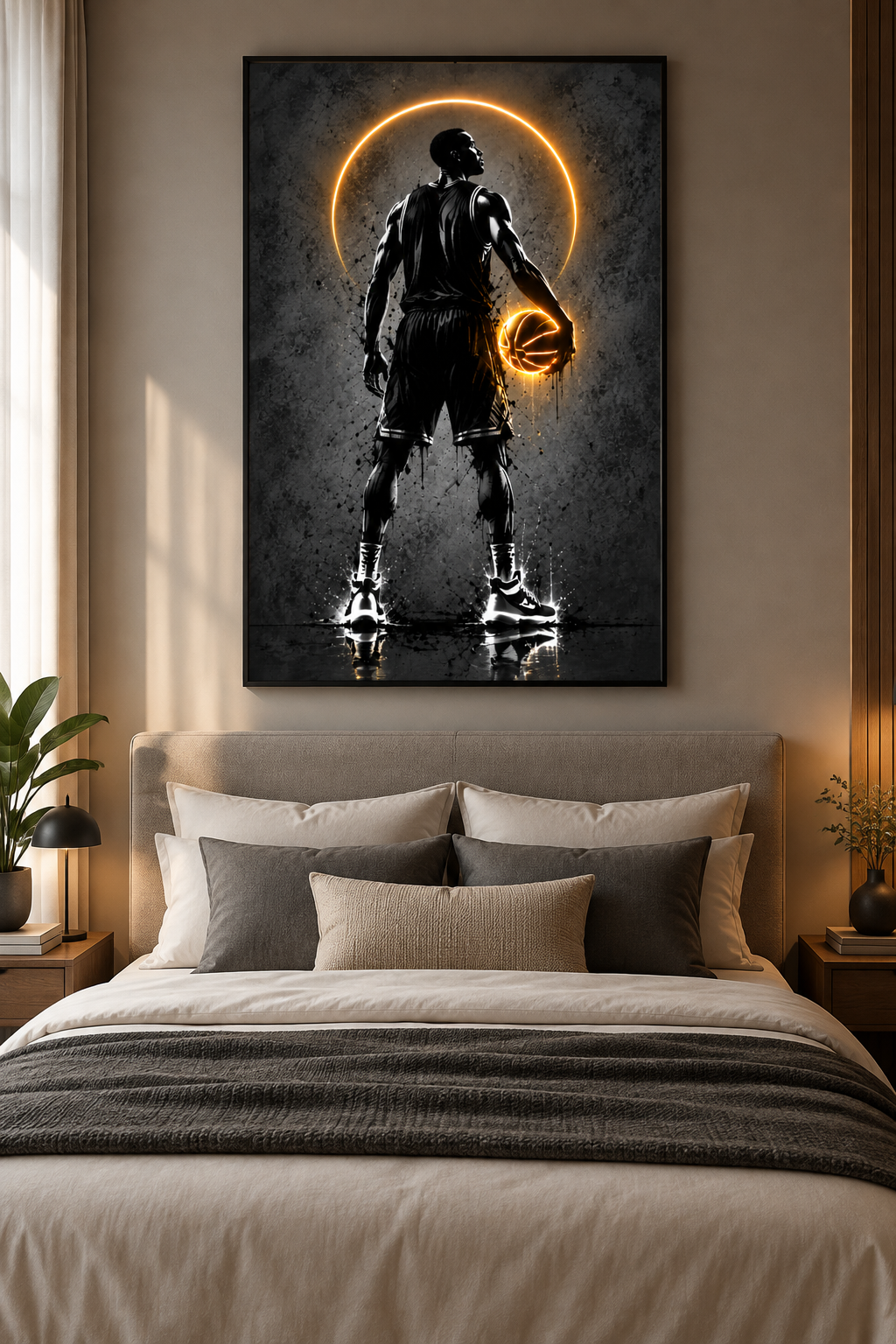 Quadro Basquete Neon Player