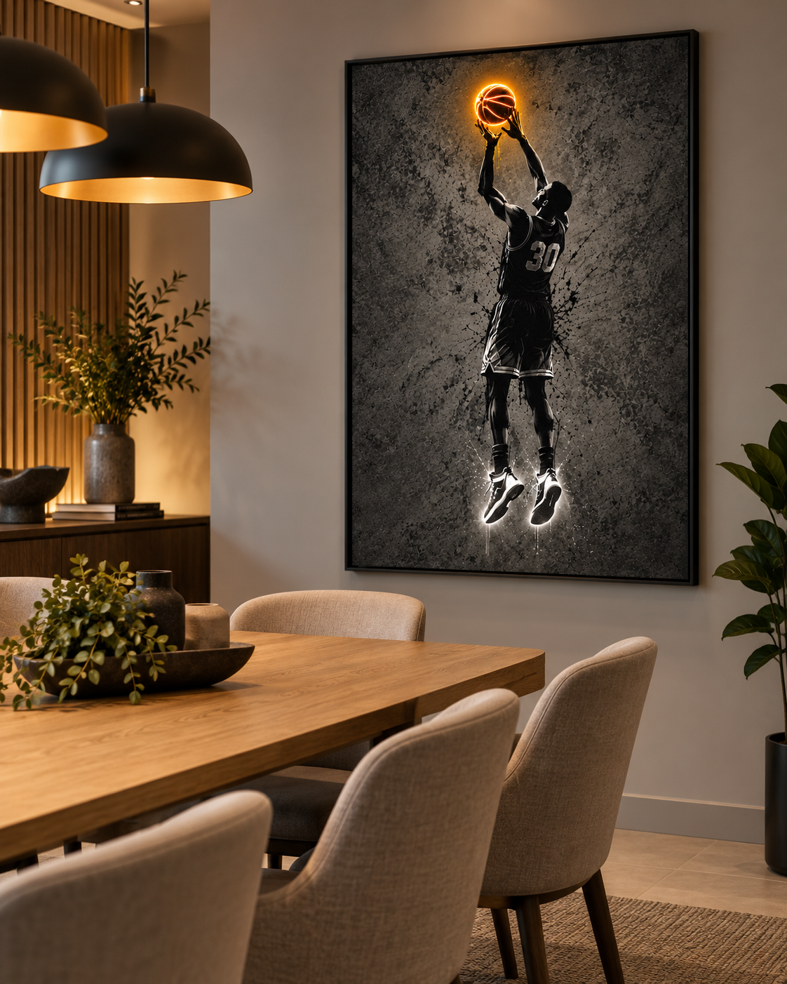 Quadro Basquete Neon Jump