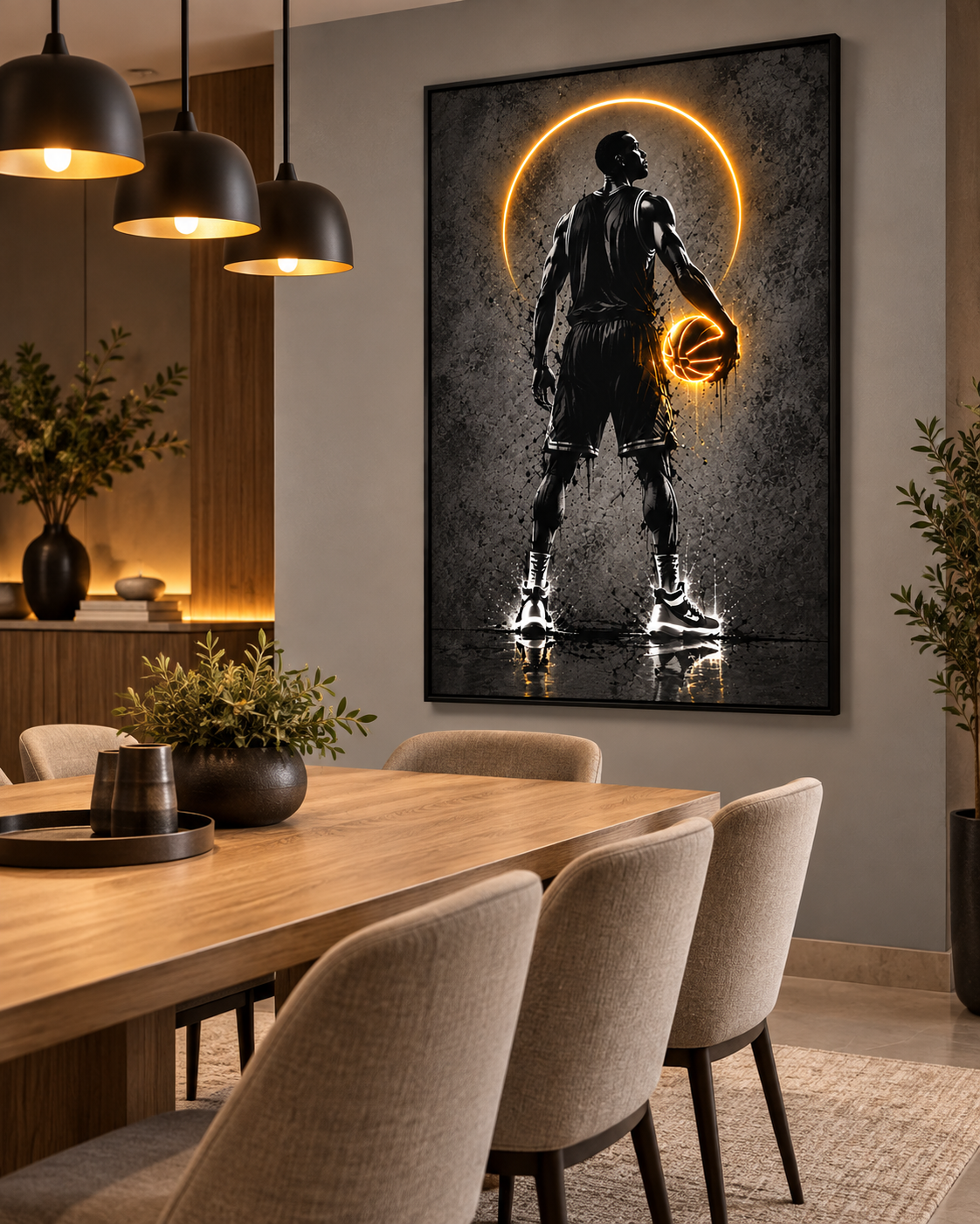Quadro Basquete Neon Player