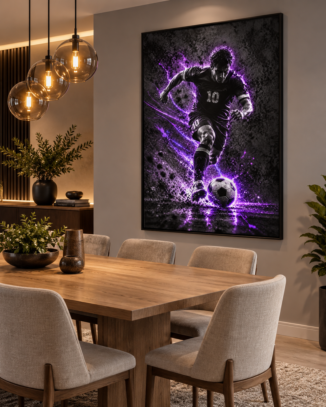 Quadro Futebol Neon Player