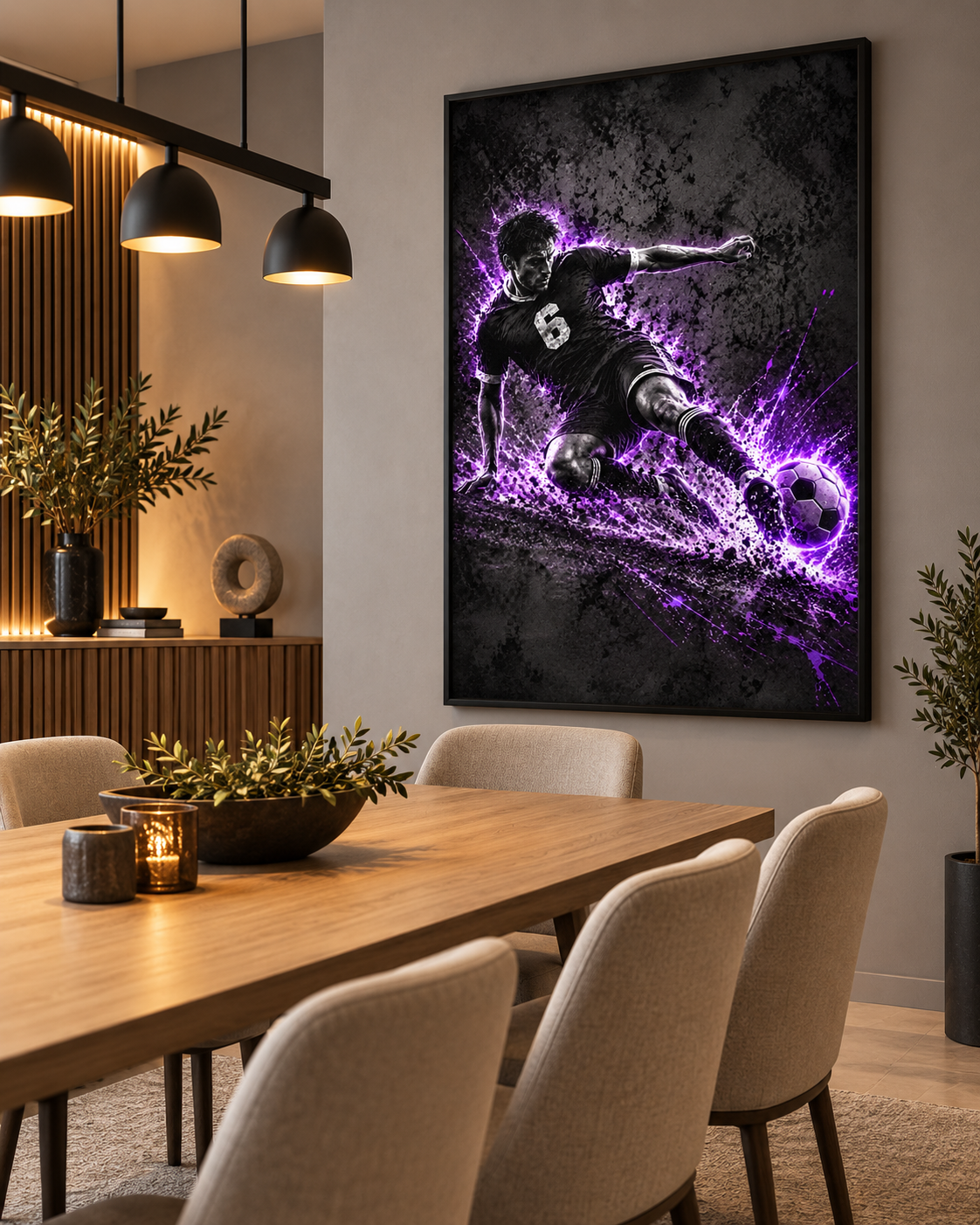 Quadro Futebol Neon Chute
