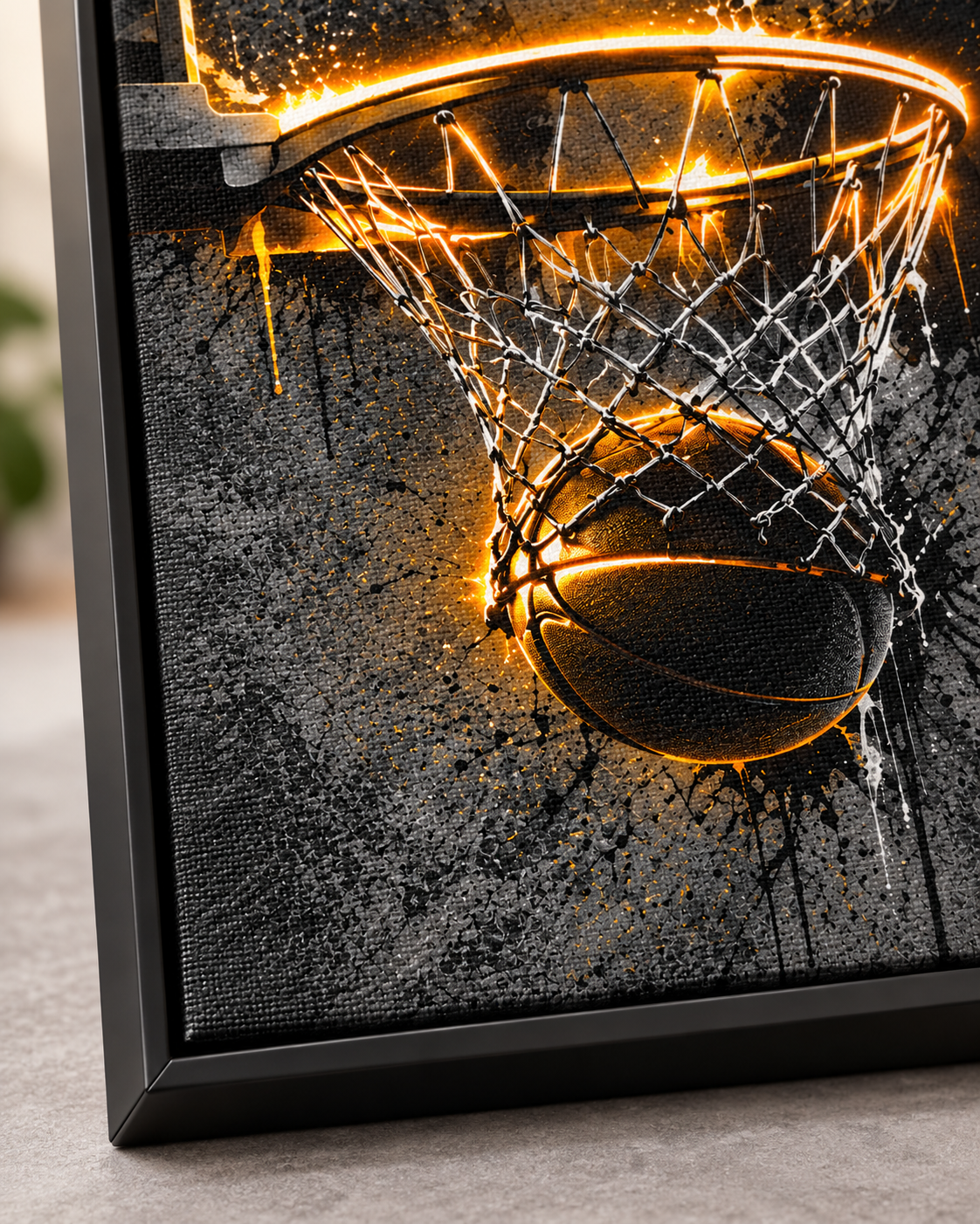 Quadro Basquete Cesta Neon