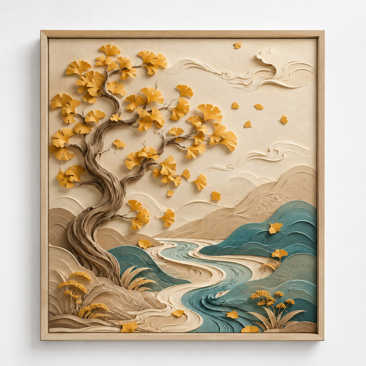 Quadro Caminho do Ginkgo Dourado