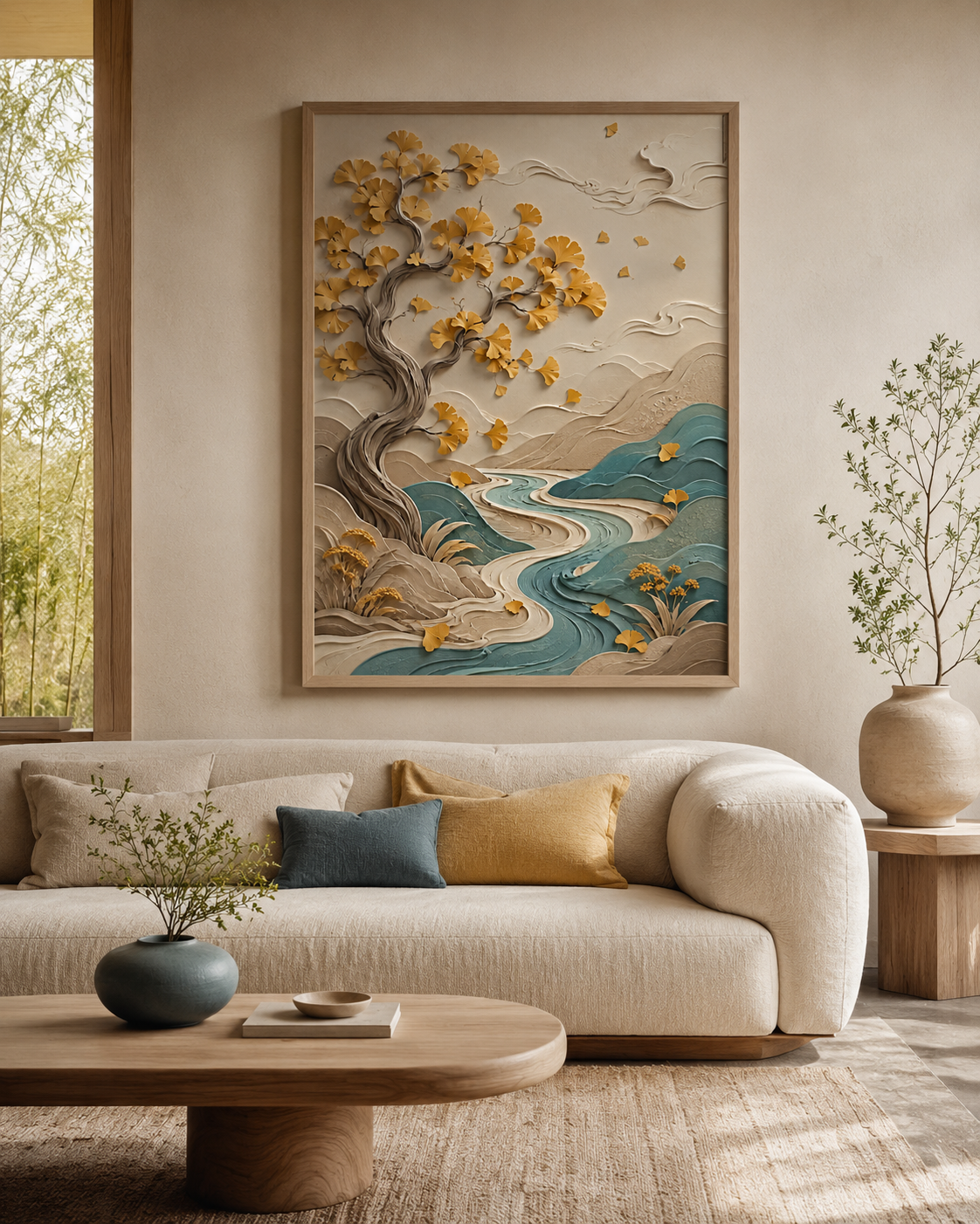 Quadro Caminho do Ginkgo Dourado