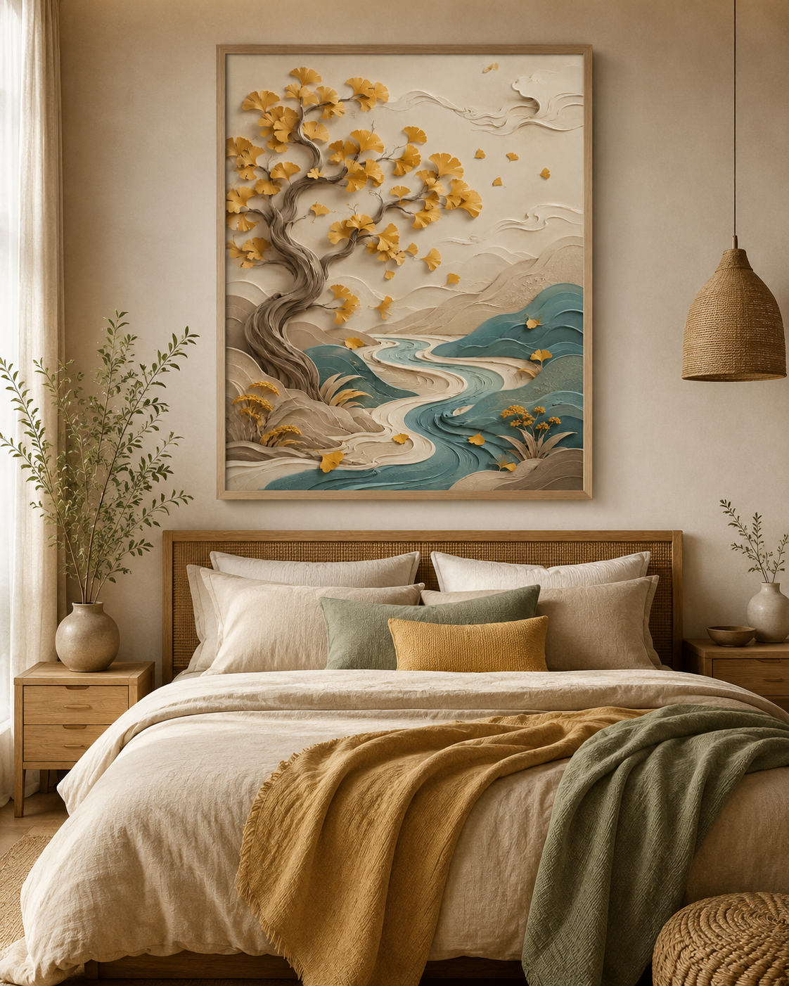 Quadro Caminho do Ginkgo Dourado