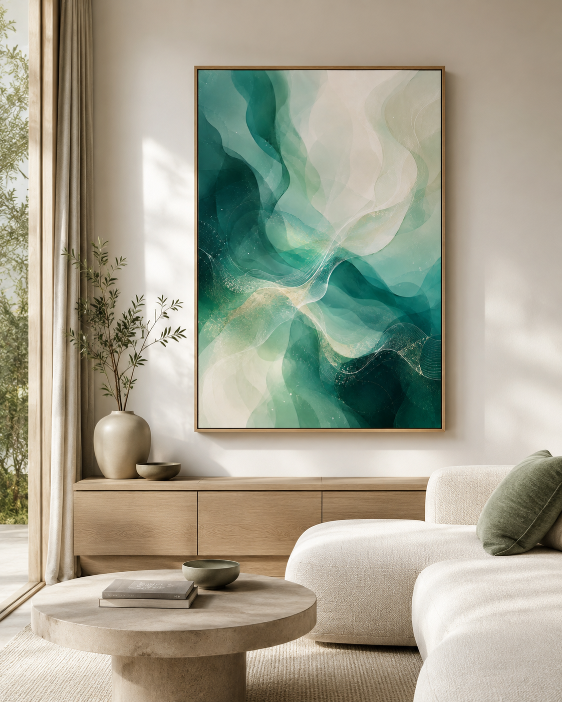 Quadro Ondas Verde-Mar