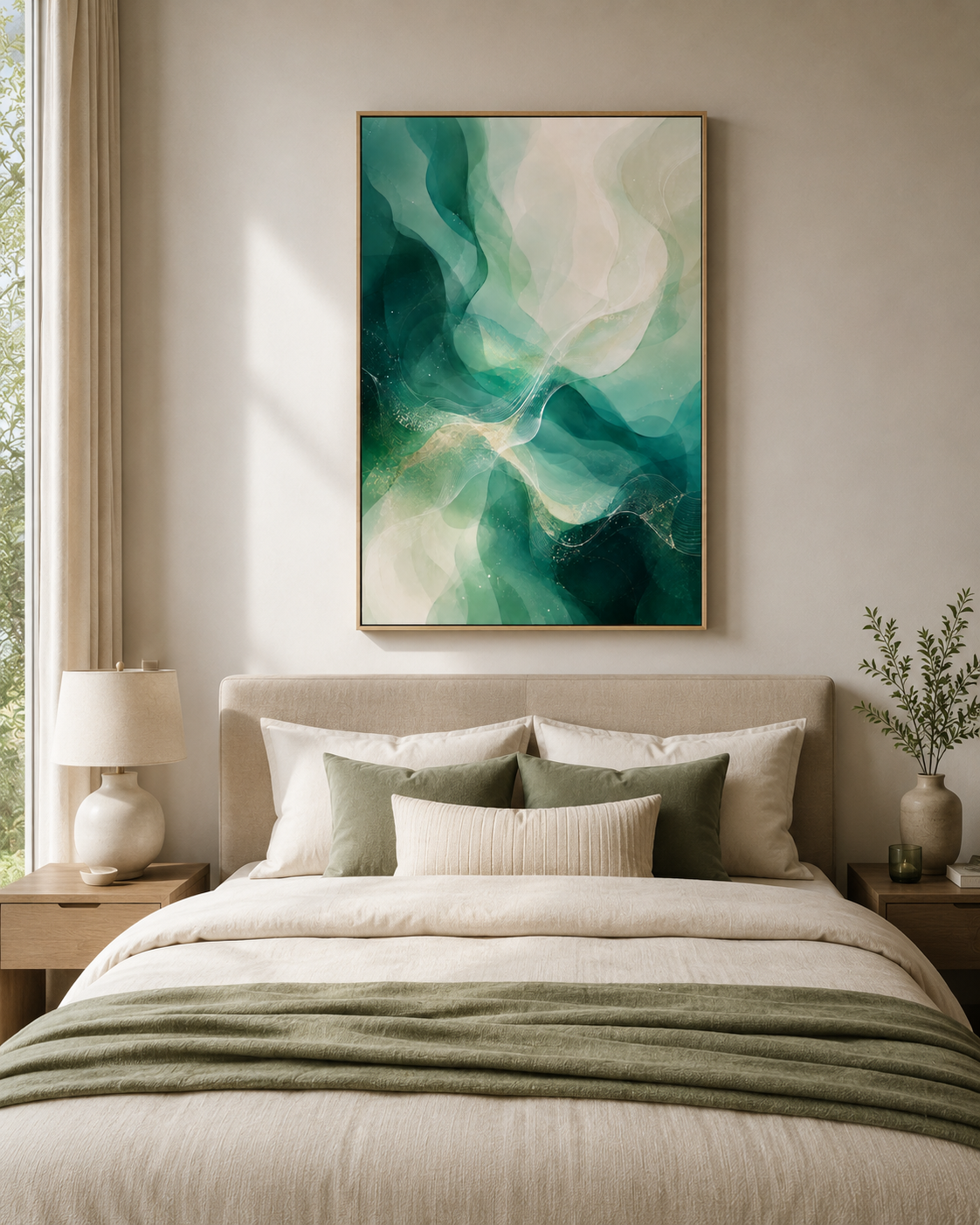 Quadro Ondas Verde-Mar