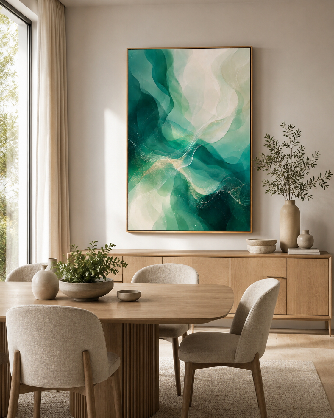 Quadro Ondas Verde-Mar