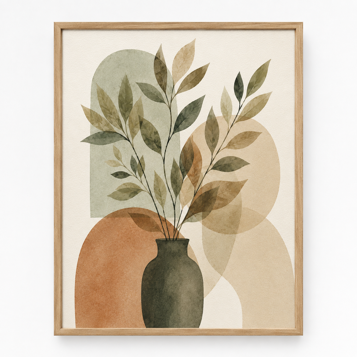 Quadro Folhagens em Tons Terrosos