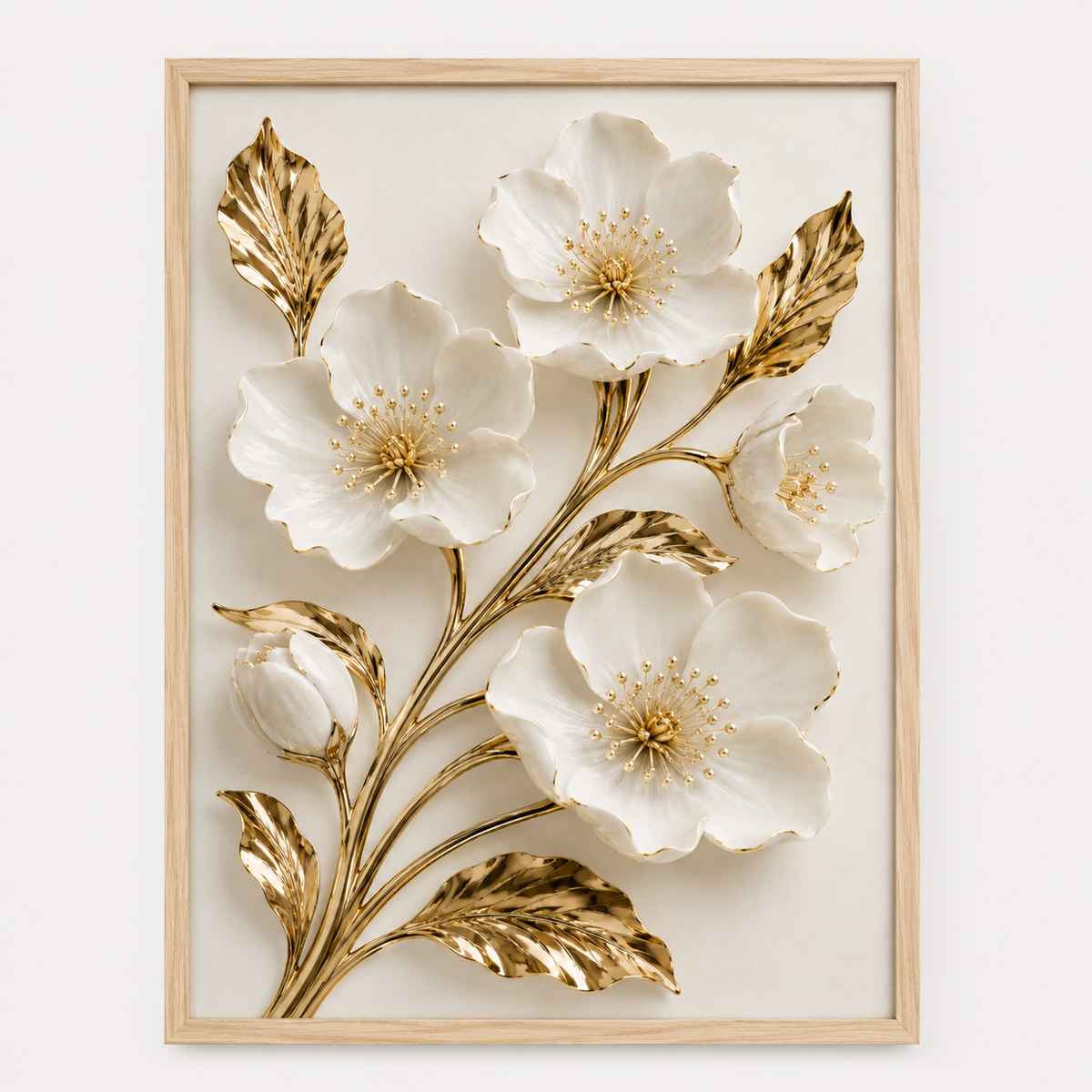 Quadro Jardim de Marfim e Ouro Fine Art
