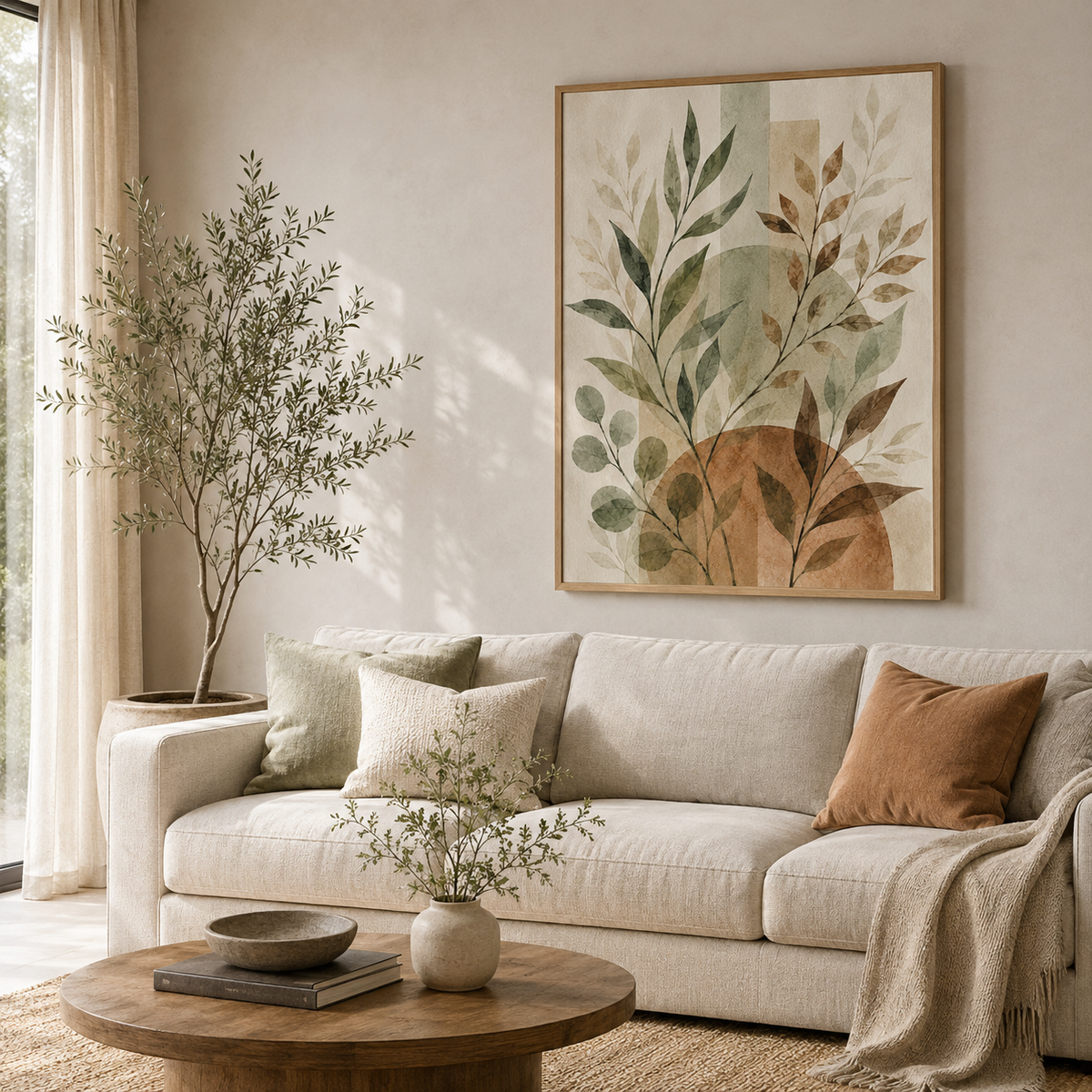 Quadro Jardim em Tons Terrosos