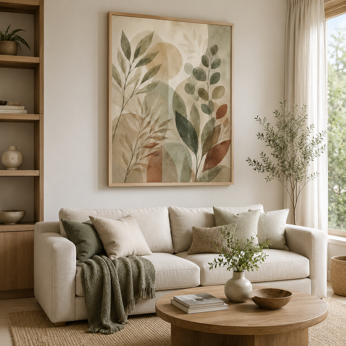 Quadro Jardim de Formas Orgânicas Fine Art