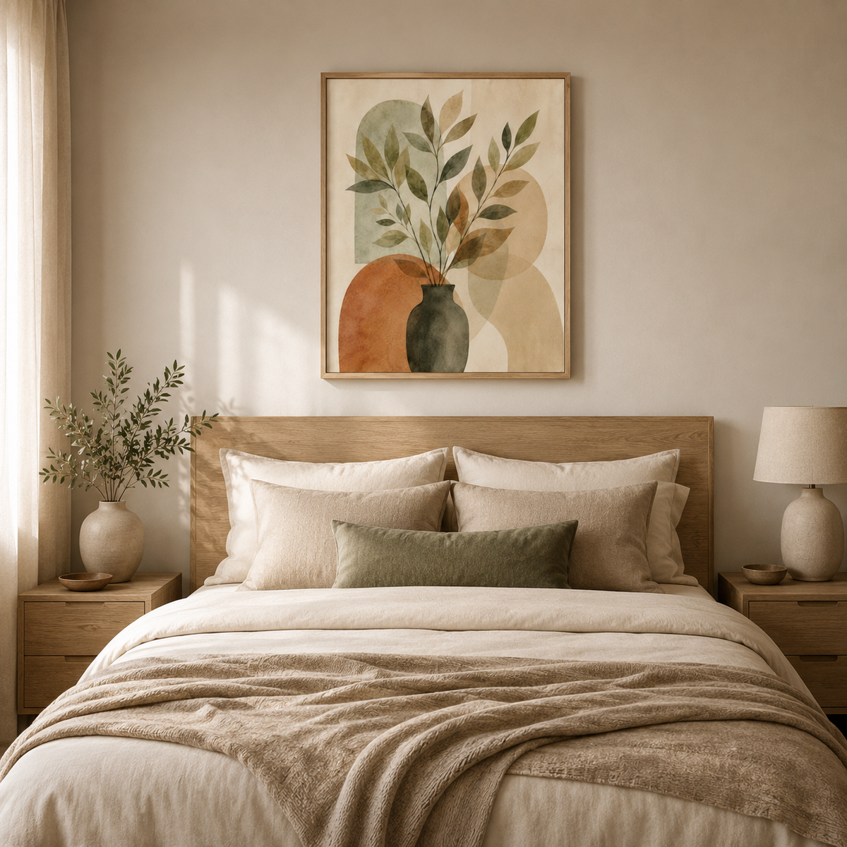 Quadro Folhagens em Tons Terrosos