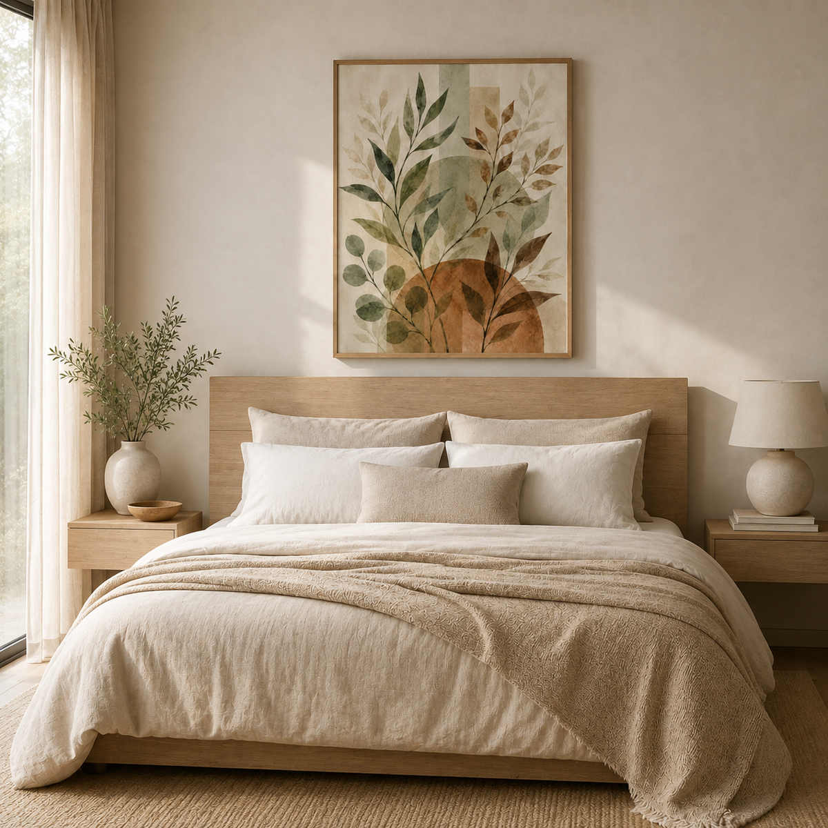 Quadro Jardim em Tons Terrosos