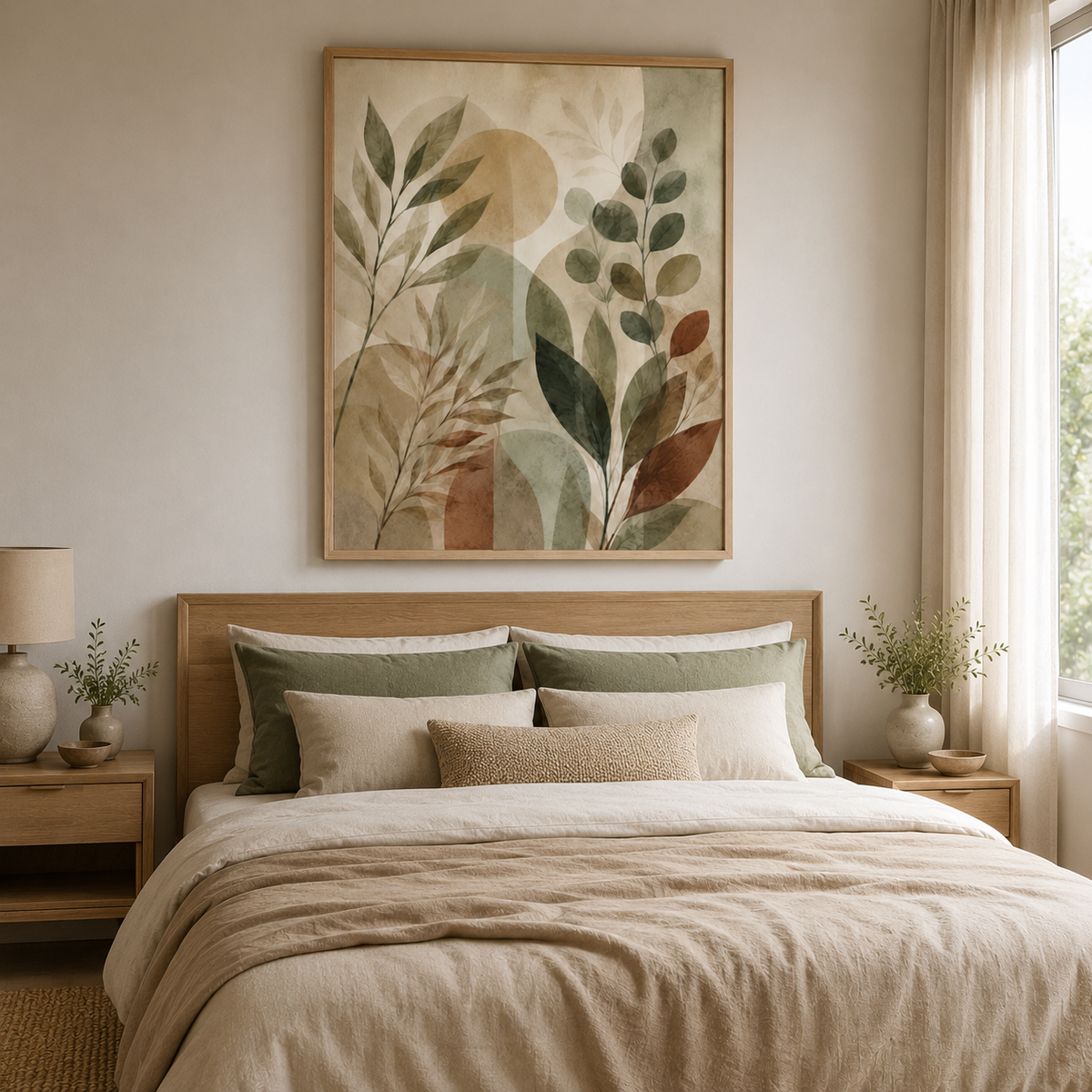 Quadro Jardim de Formas Orgânicas Fine Art